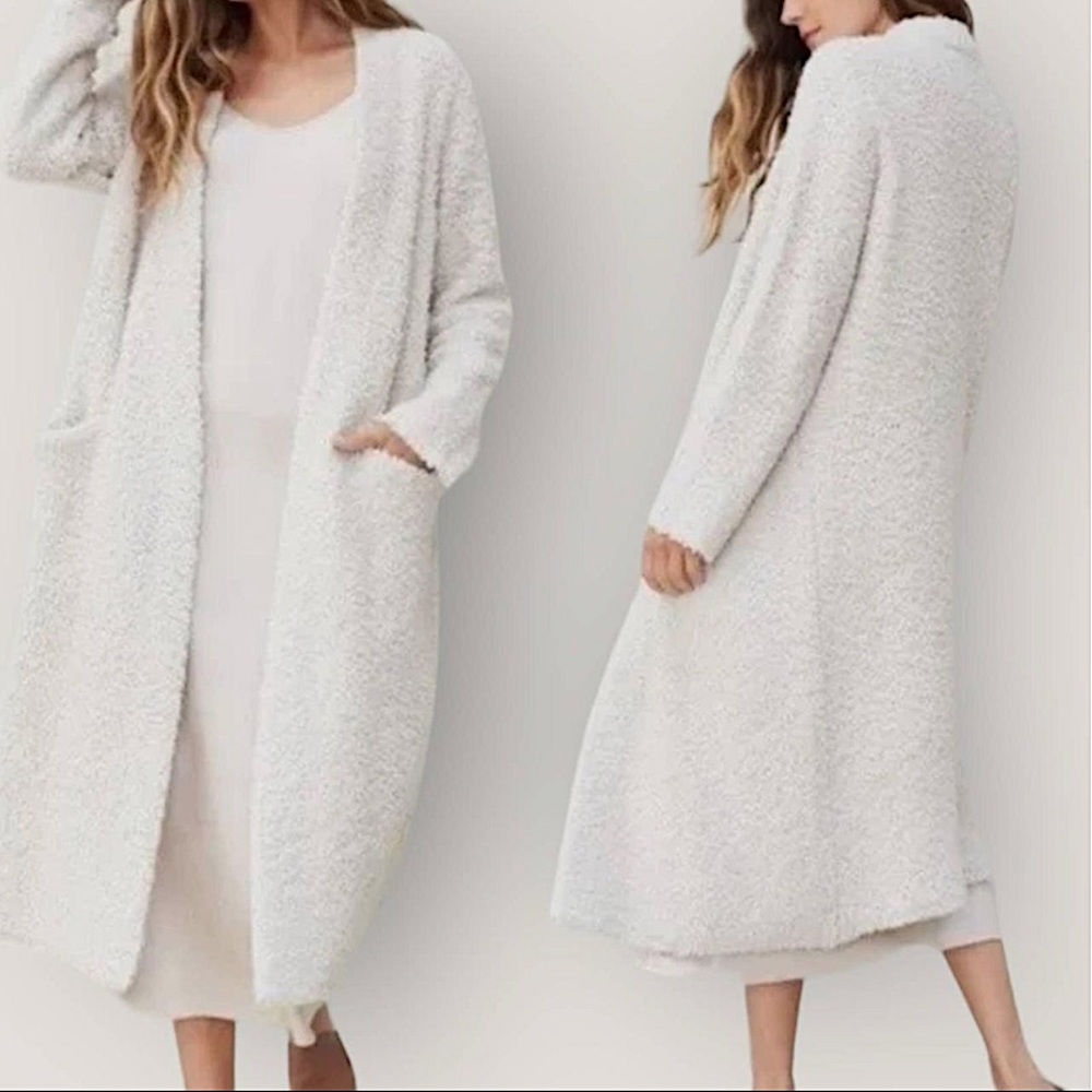 Jenni Kayne. Oatmeal Boucle Open Front Sweater Coat w/ Pockets. Size XS.